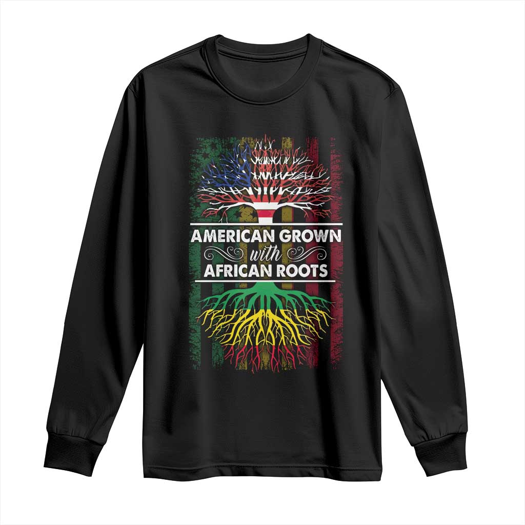 African American Pride Long Sleeve Shirt American Grown With African Roots African American Flag Tree
