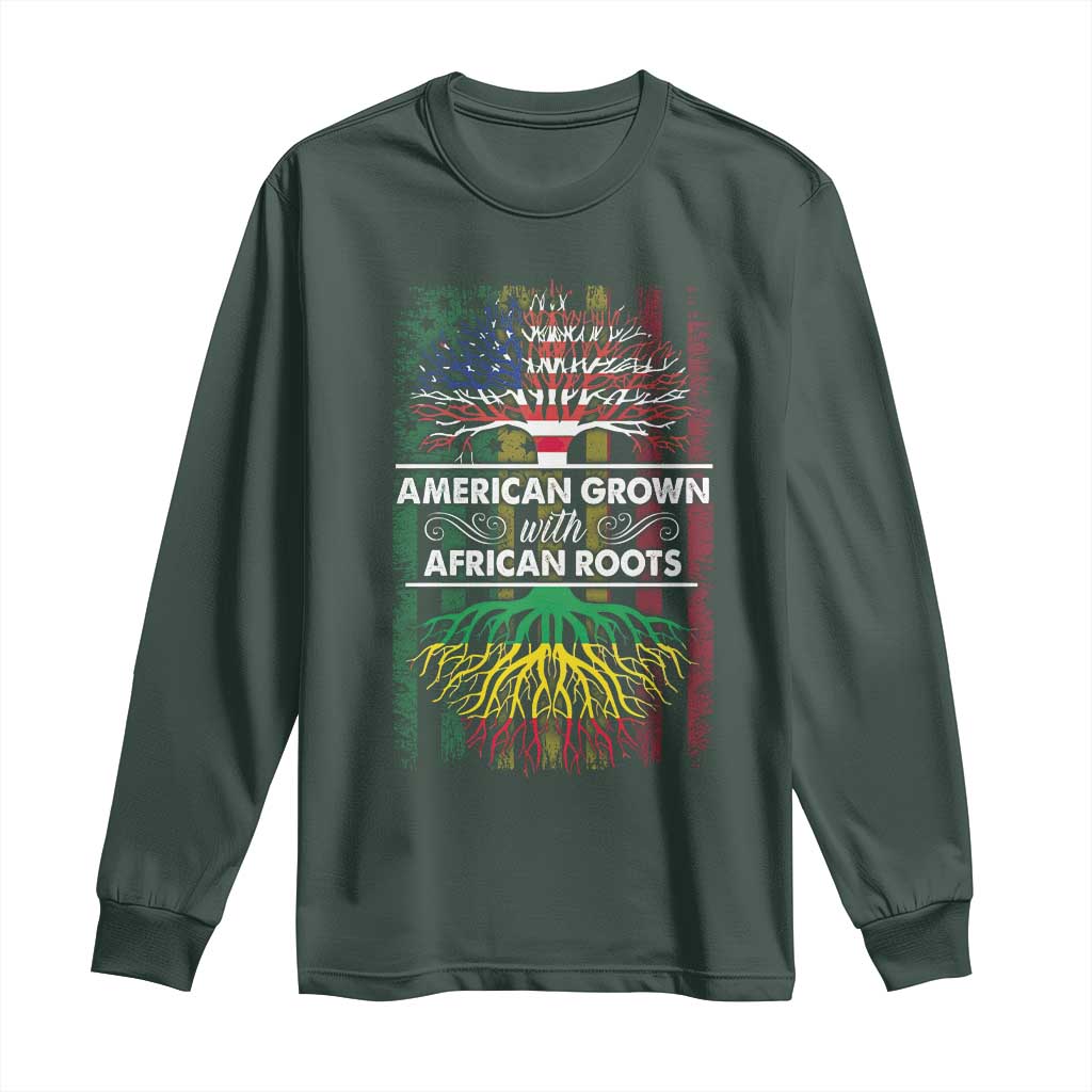 African American Pride Long Sleeve Shirt American Grown With African Roots African American Flag Tree