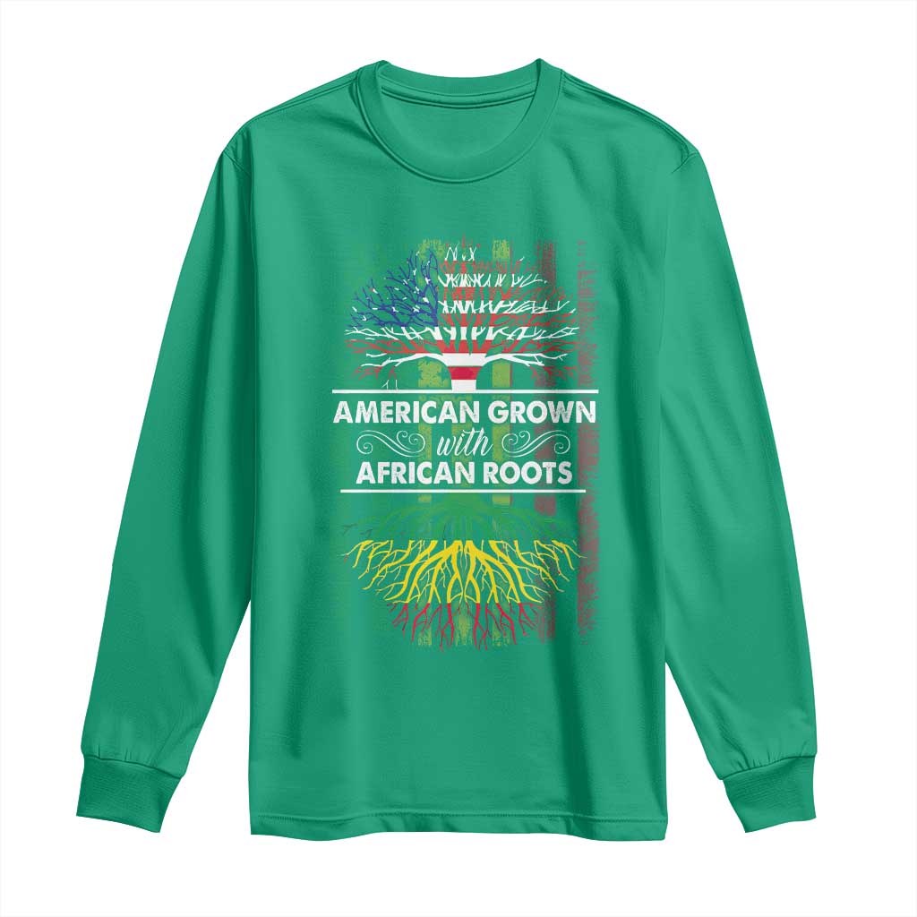 African American Pride Long Sleeve Shirt American Grown With African Roots African American Flag Tree