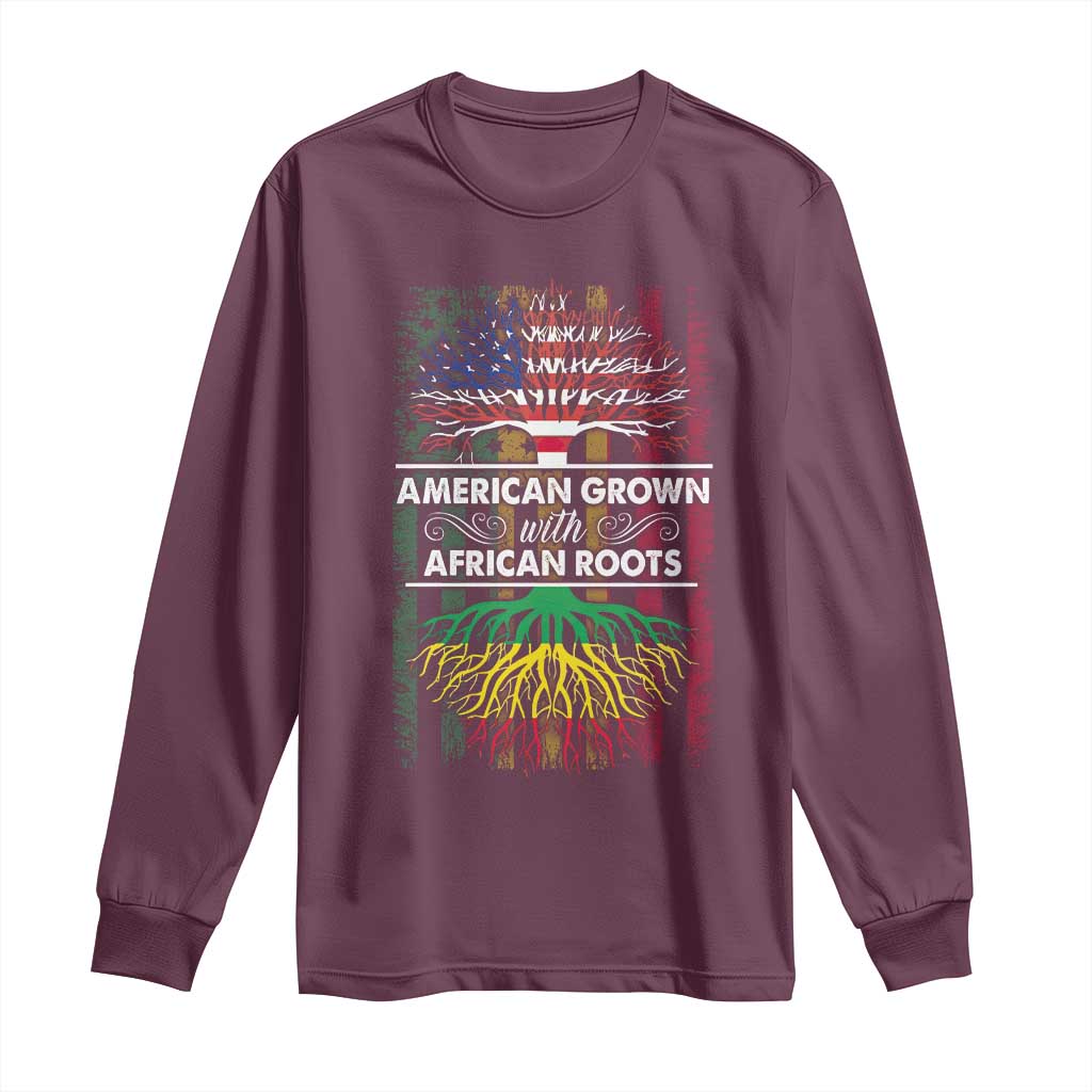 African American Pride Long Sleeve Shirt American Grown With African Roots African American Flag Tree