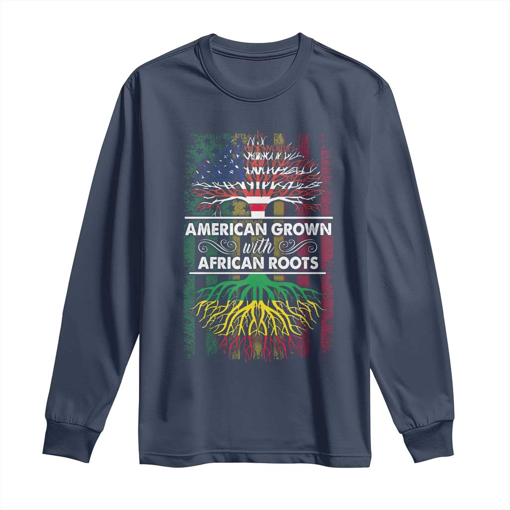 African American Pride Long Sleeve Shirt American Grown With African Roots African American Flag Tree