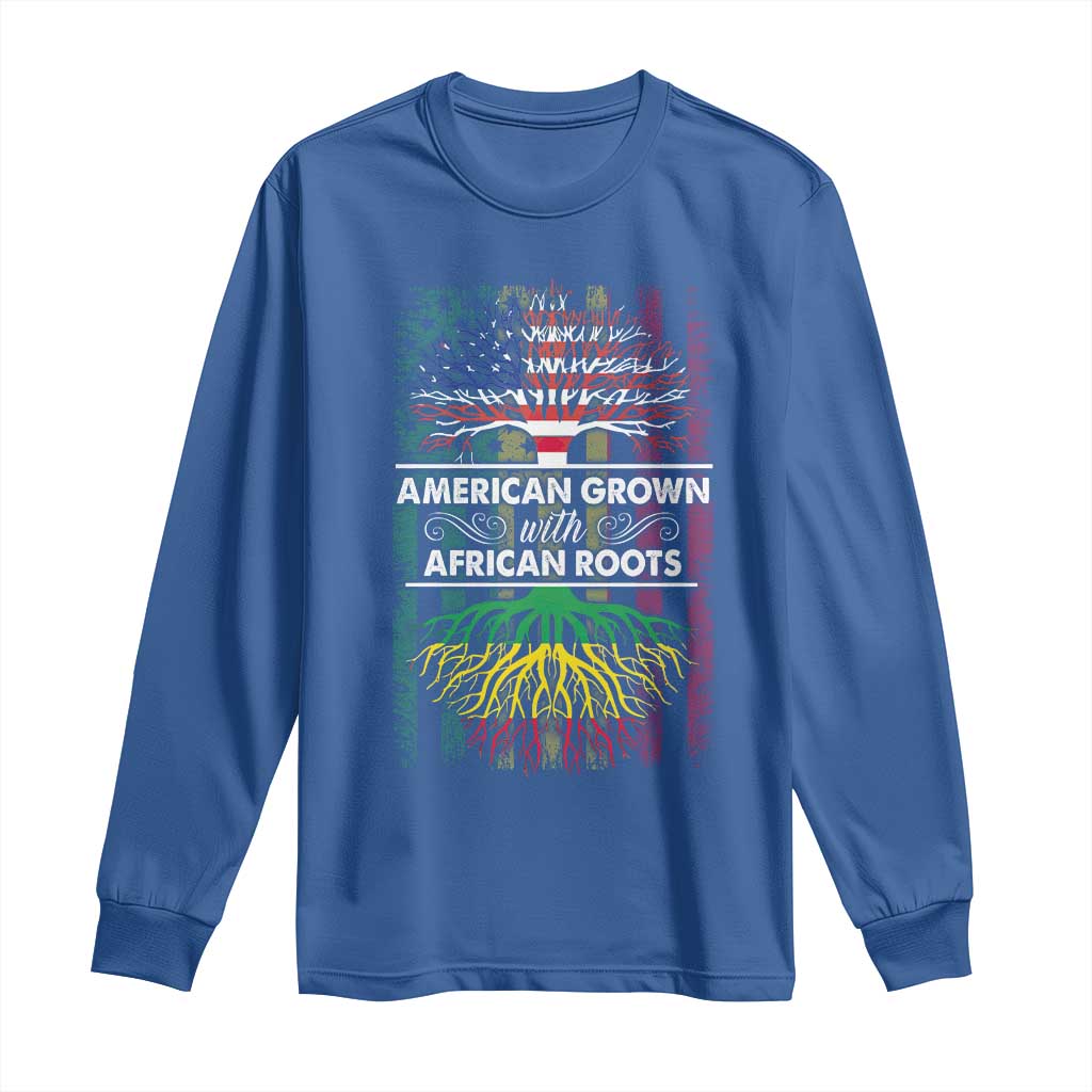African American Pride Long Sleeve Shirt American Grown With African Roots African American Flag Tree