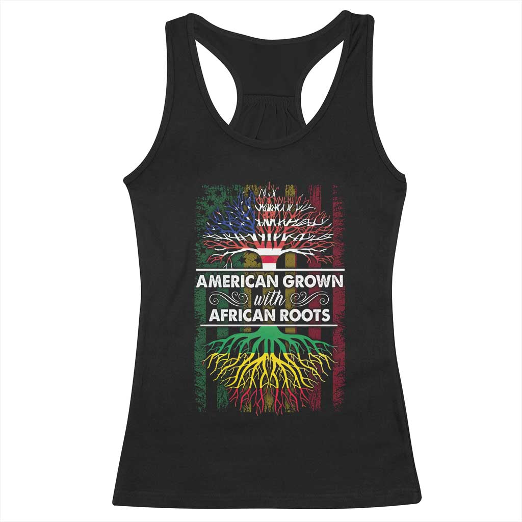 African American Pride Racerback Tank Top American Grown With African Roots African American Flag Tree