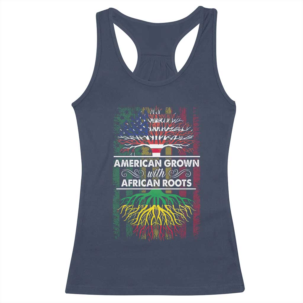 African American Pride Racerback Tank Top American Grown With African Roots African American Flag Tree