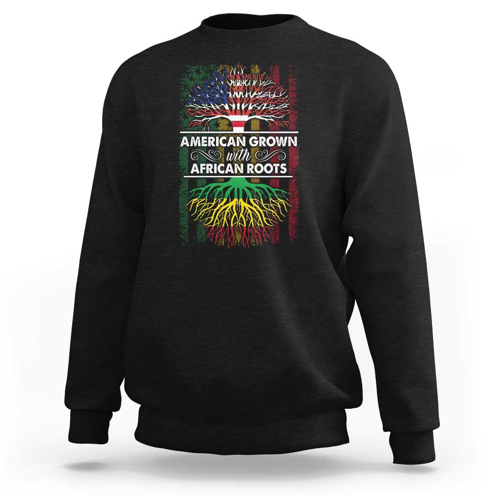 African American Pride Sweatshirt American Grown With African Roots African American Flag Tree