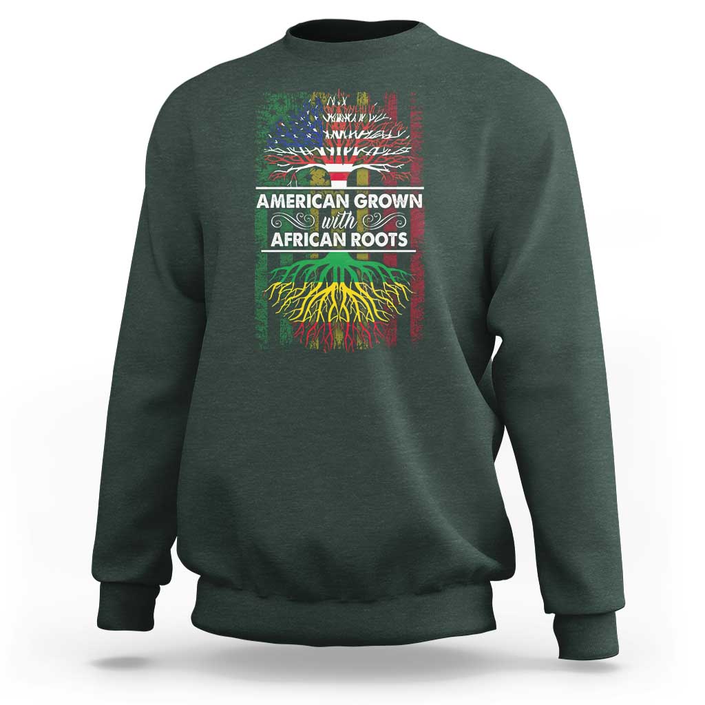 African American Pride Sweatshirt American Grown With African Roots African American Flag Tree