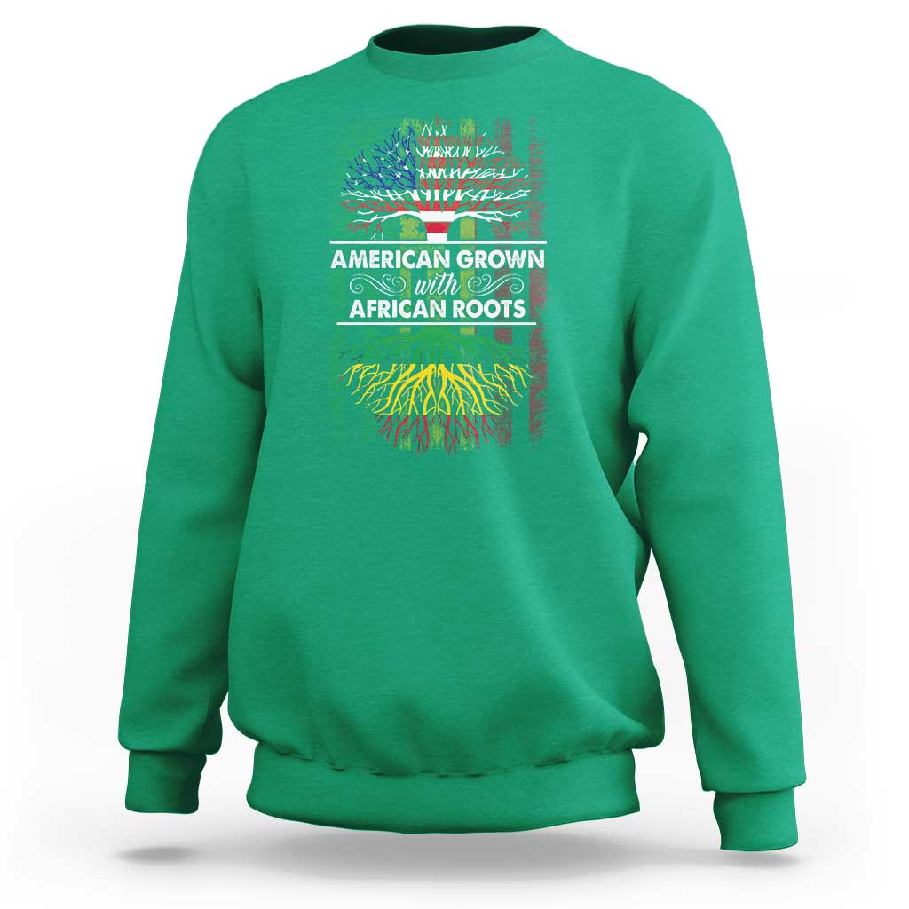 African American Pride Sweatshirt American Grown With African Roots African American Flag Tree
