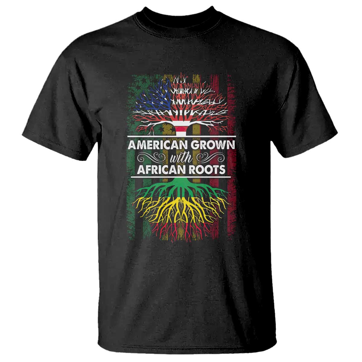 African American Pride T Shirt American Grown With African Roots African American Flag Tree
