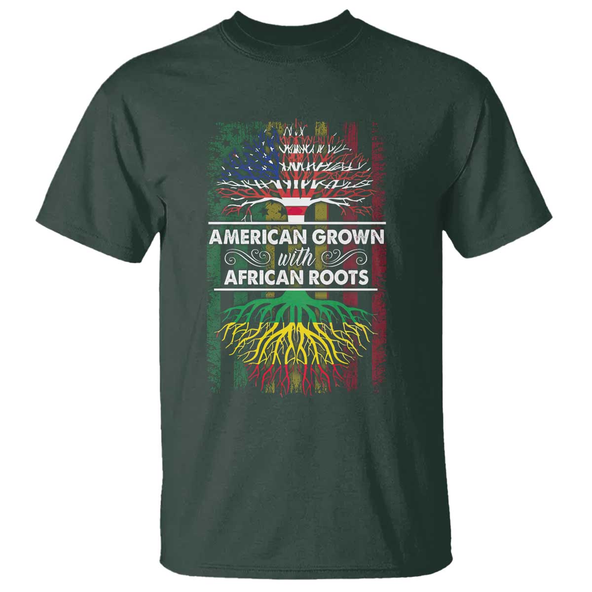 African American Pride T Shirt American Grown With African Roots African American Flag Tree