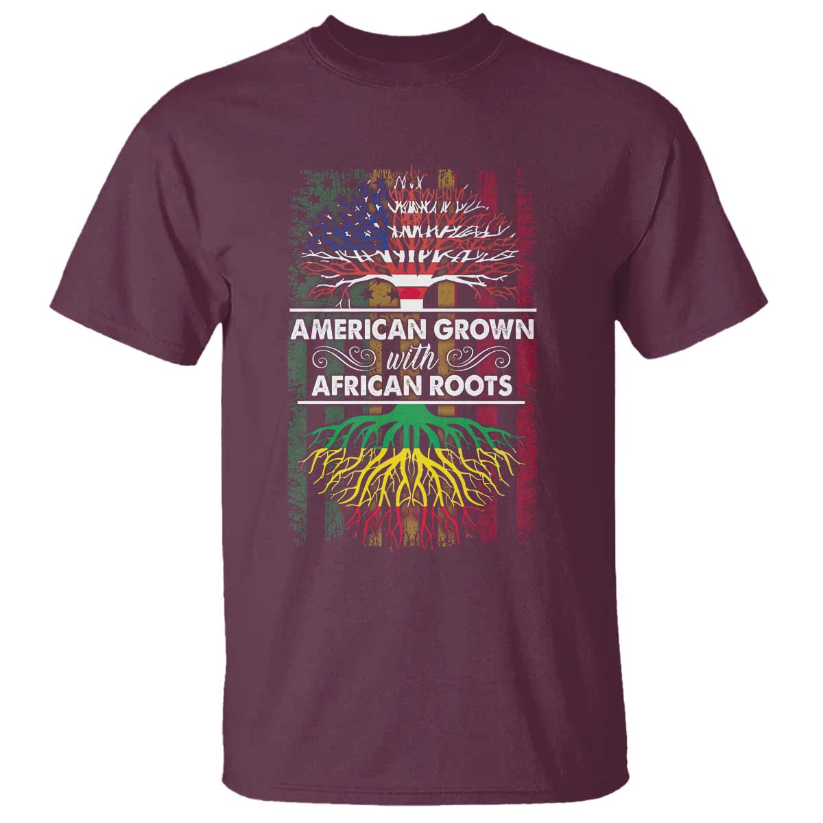 African American Pride T Shirt American Grown With African Roots African American Flag Tree