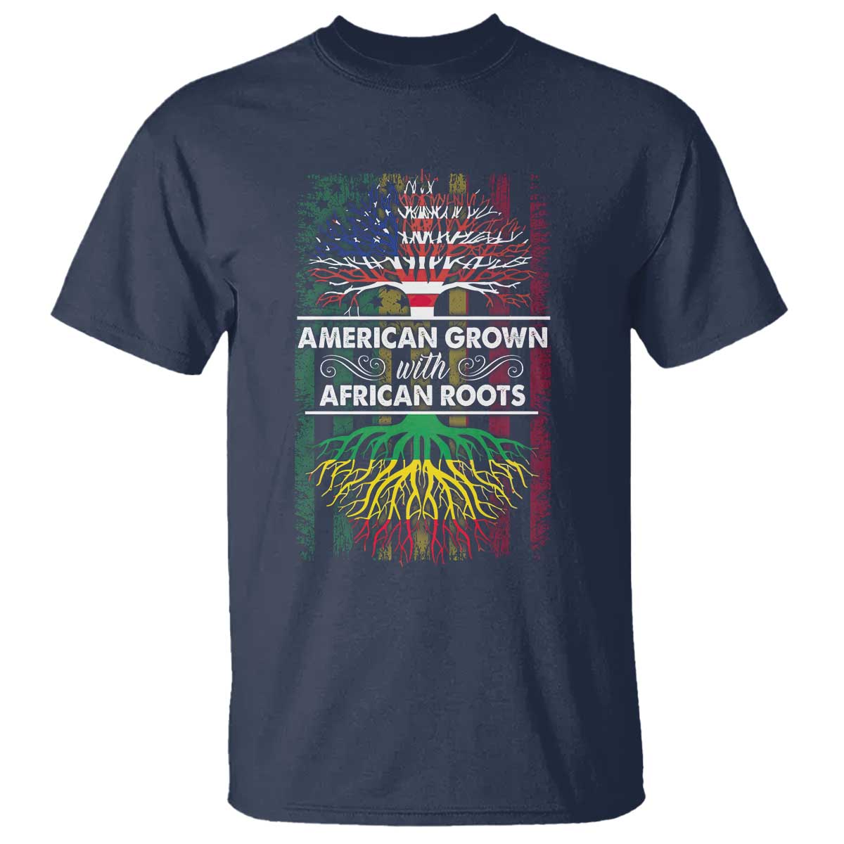 African American Pride T Shirt American Grown With African Roots African American Flag Tree