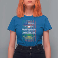 African American Pride T Shirt For Women American Grown With African Roots African American Flag Tree