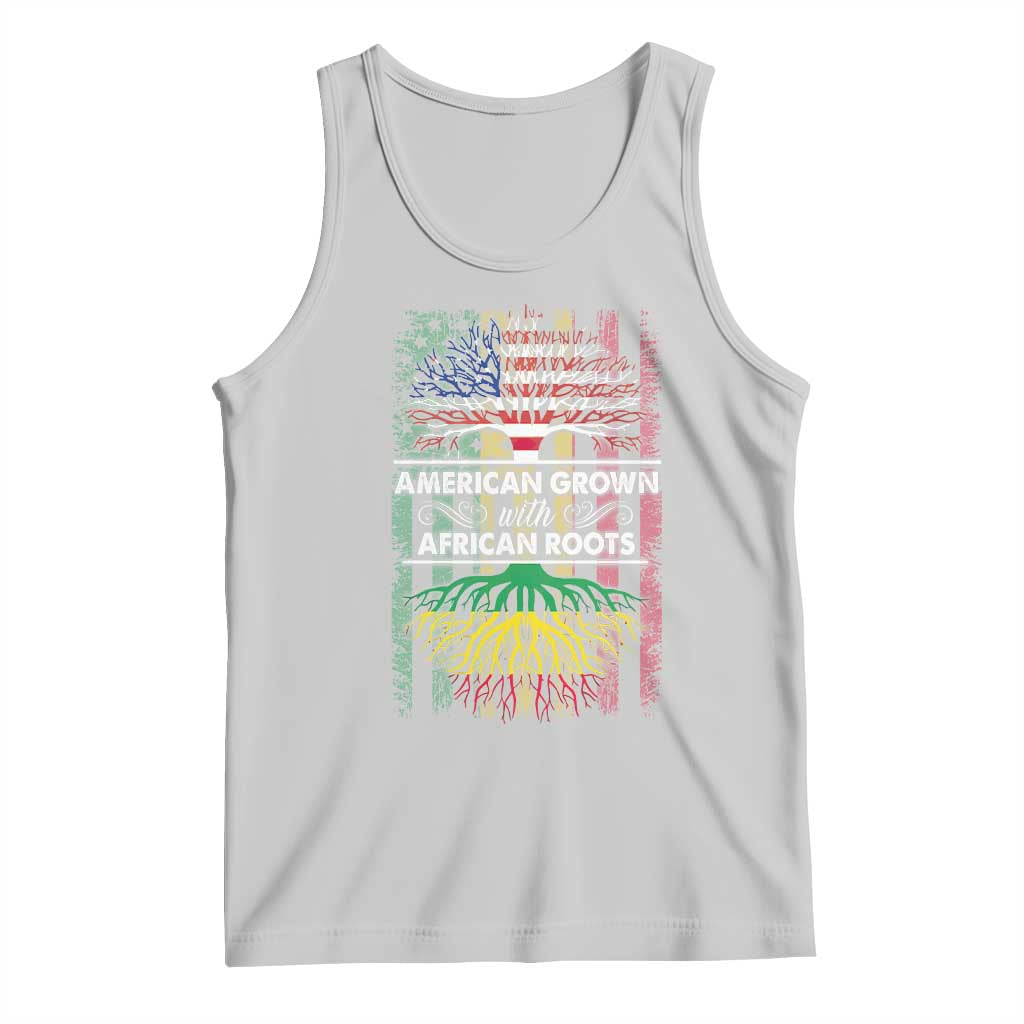 African American Roots Tank Top American Grown With African Roots US Flag Tree