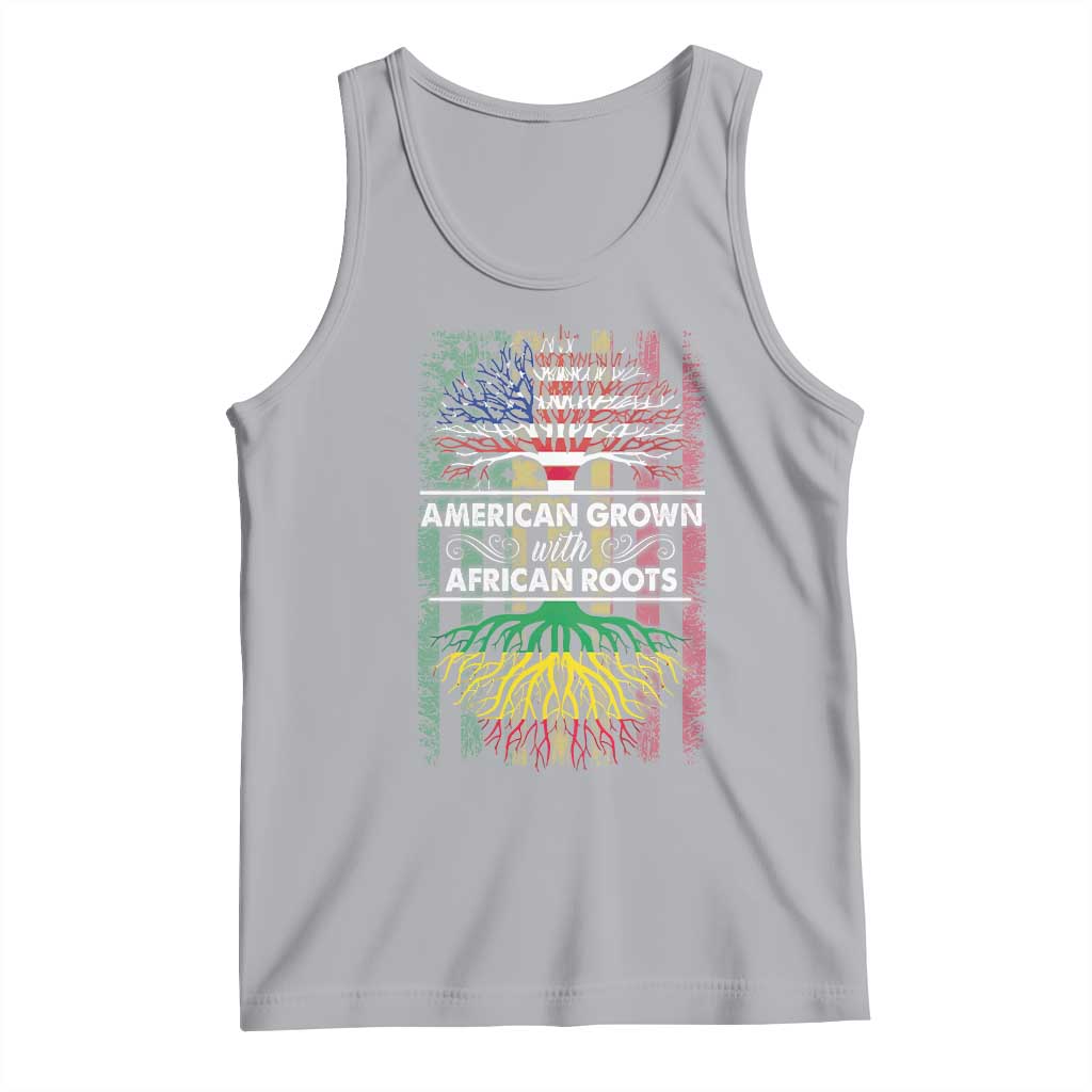 African American Roots Tank Top American Grown With African Roots US Flag Tree
