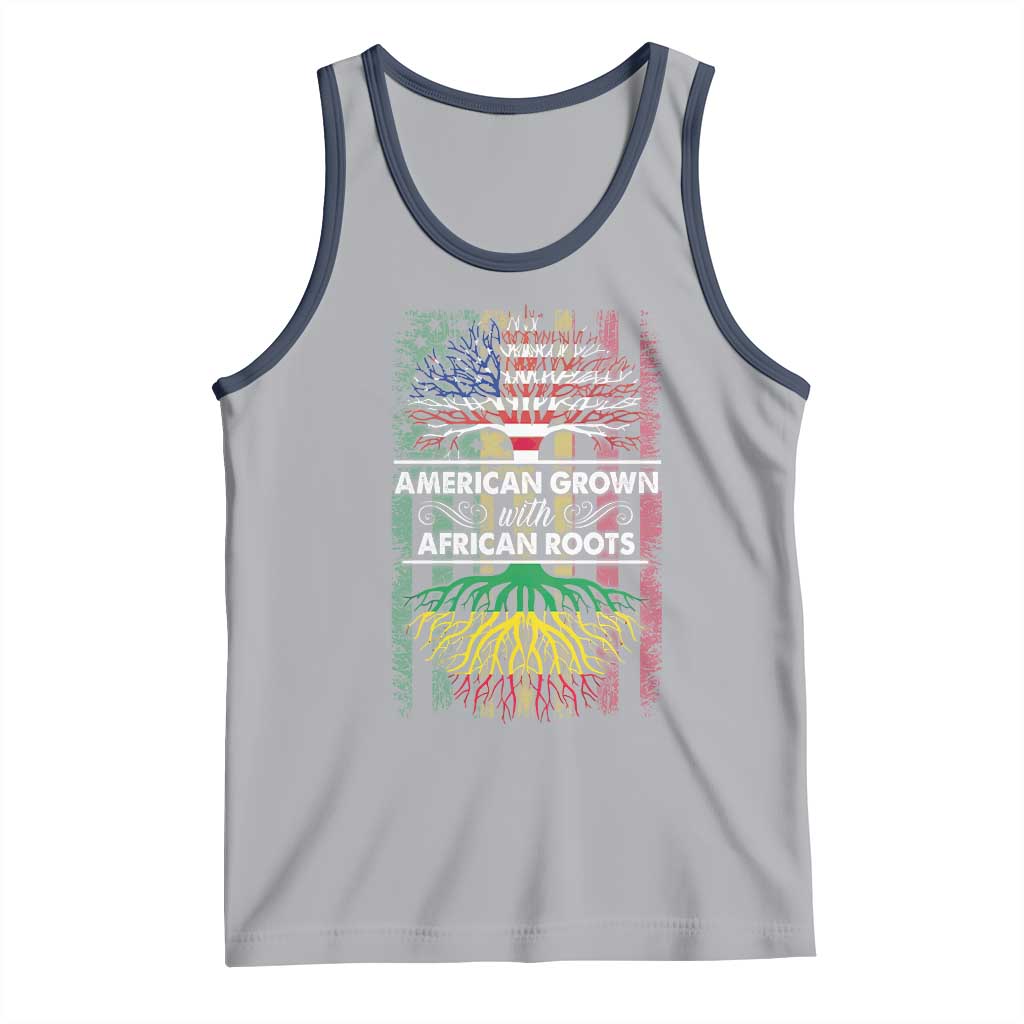 African American Roots Tank Top American Grown With African Roots US Flag Tree