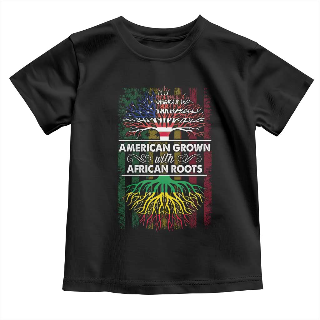 African American Pride Toddler T Shirt American Grown With African Roots African American Flag Tree