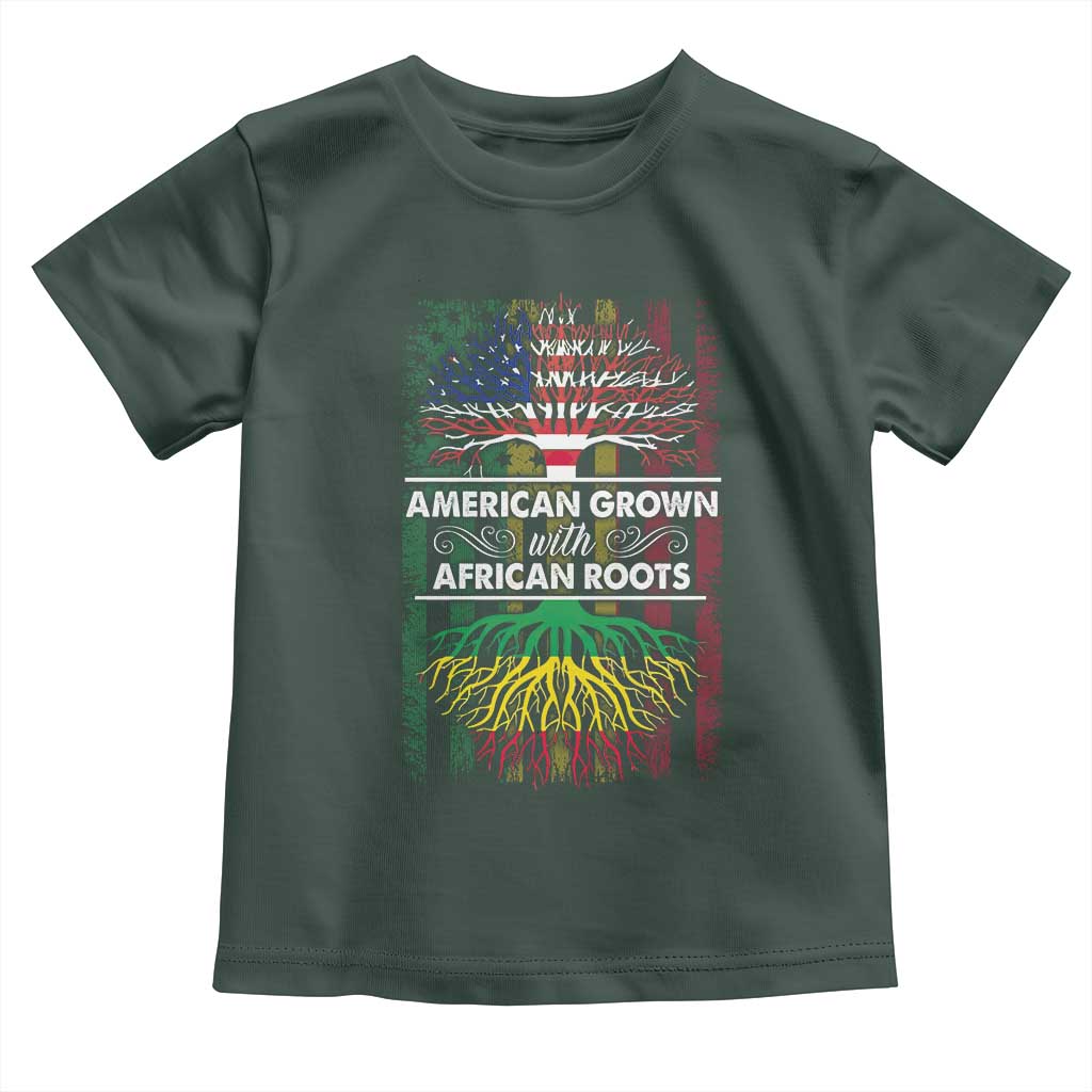 African American Pride Toddler T Shirt American Grown With African Roots African American Flag Tree