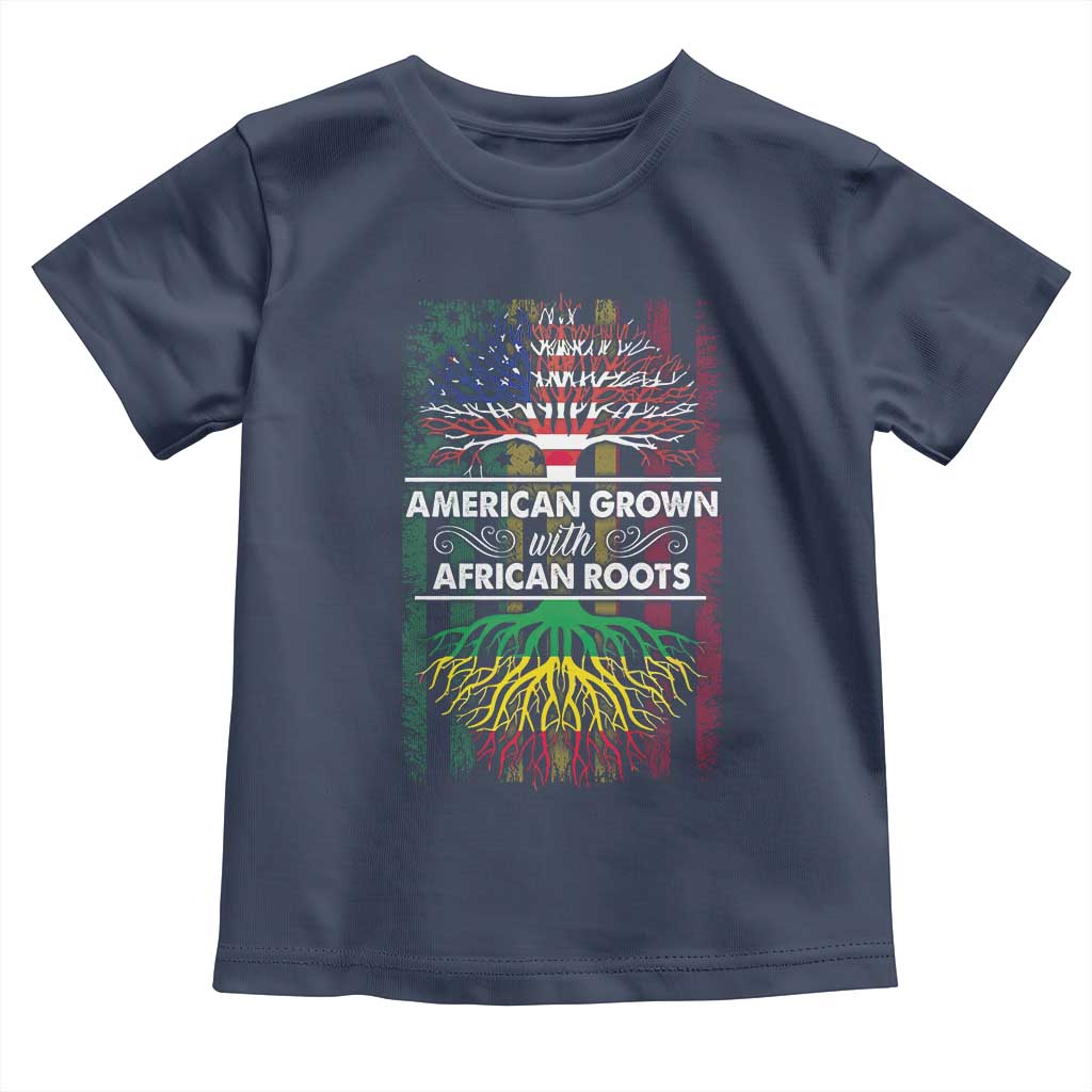African American Pride Toddler T Shirt American Grown With African Roots African American Flag Tree