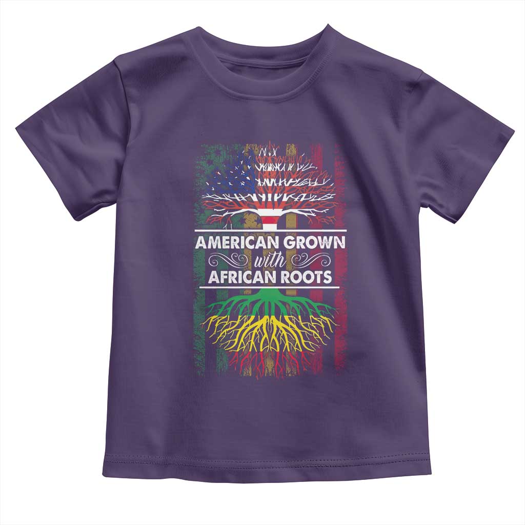 African American Pride Toddler T Shirt American Grown With African Roots African American Flag Tree