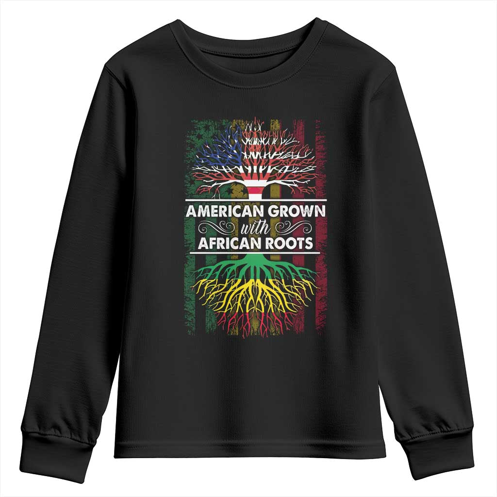 African American Pride Youth Sweatshirt American Grown With African Roots African American Flag Tree