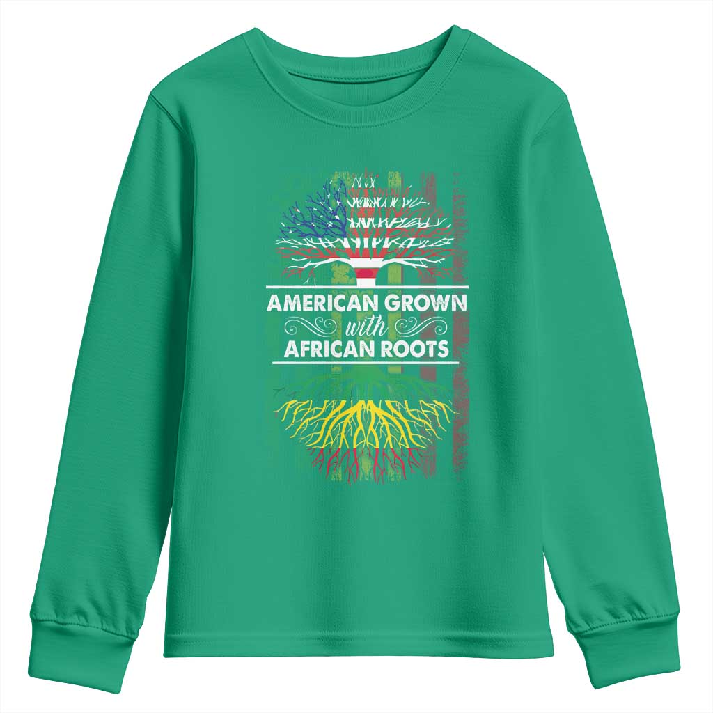 African American Pride Youth Sweatshirt American Grown With African Roots African American Flag Tree