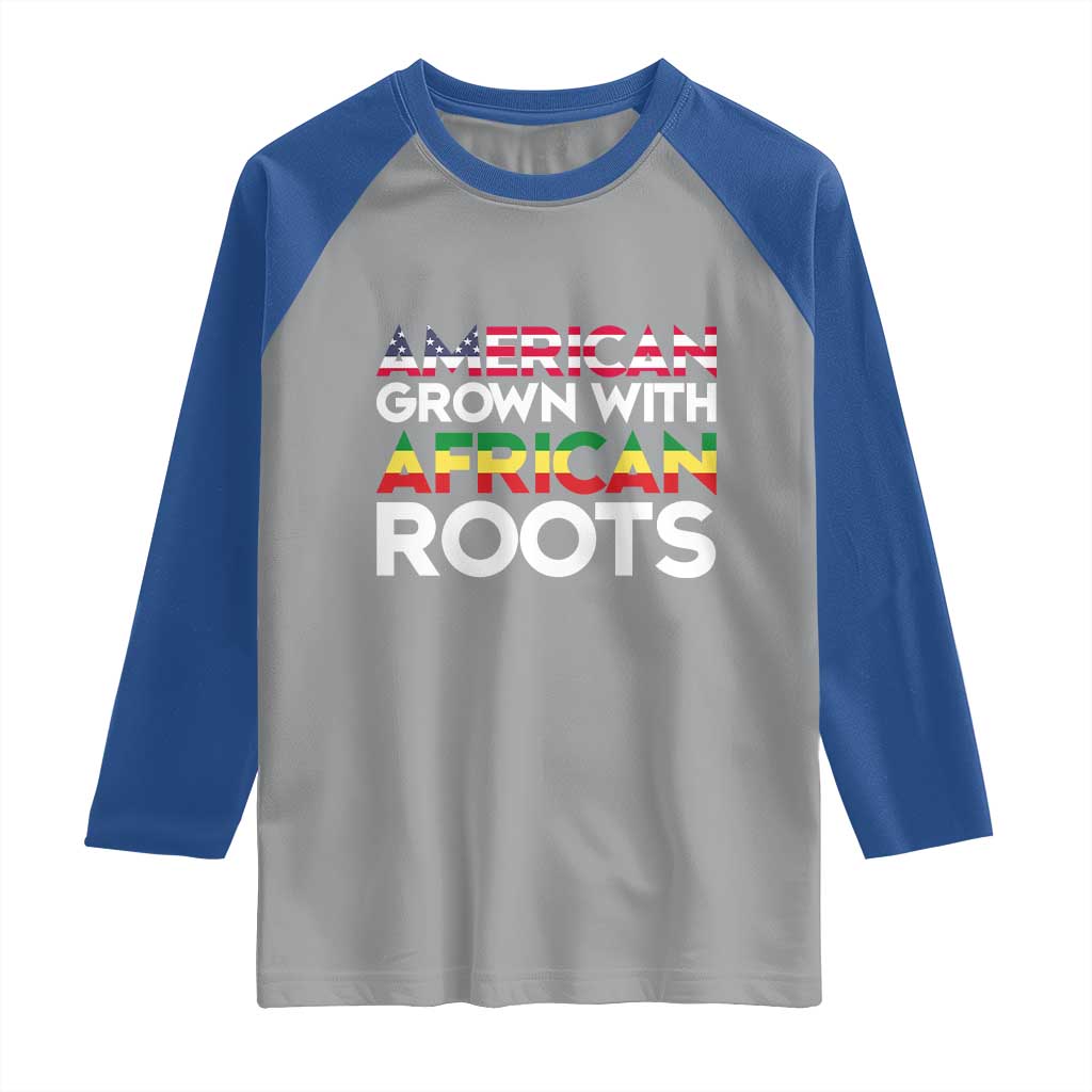 African American Roots Raglan Shirt American Grown With African Roots US Flag