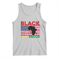 African American Tank Top Black And Proud US Flag Africa Map