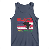 African American Tank Top Black And Proud US Flag Africa Map