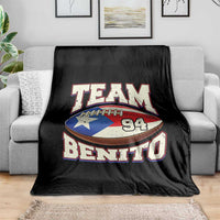 Team Benito Puerto Rico Football Pride Throw Blanket Number 94 Vintage Game Day Music Artist Fan