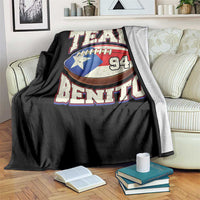 Team Benito Puerto Rico Football Pride Throw Blanket Number 94 Vintage Game Day Music Artist Fan
