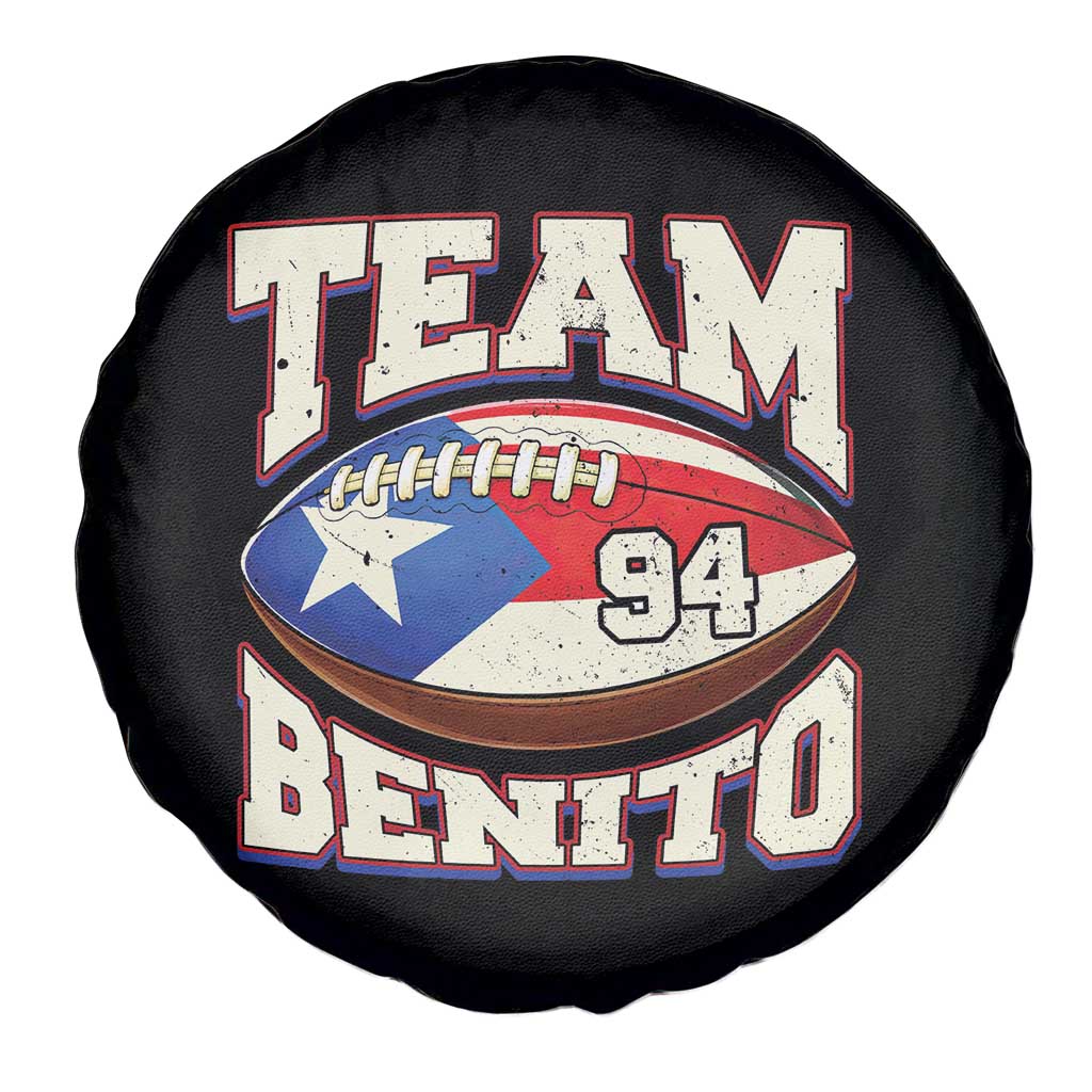 Team Benito Puerto Rico Football Pride Spare Tire Cover Number 94 Vintage Game Day Music Artist Fan