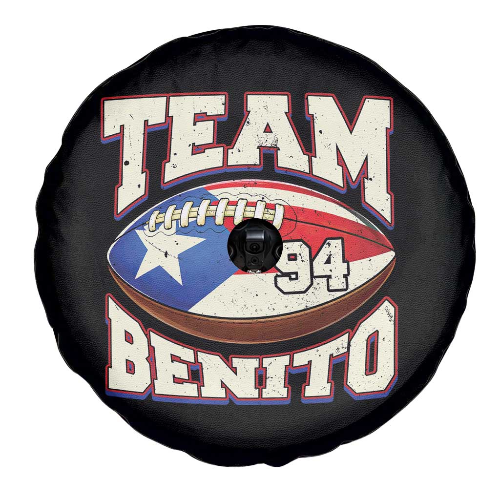 Team Benito Puerto Rico Football Pride Spare Tire Cover Number 94 Vintage Game Day Music Artist Fan