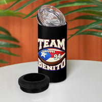 Team Benito Puerto Rico Football Pride 4 in 1 Can Cooler Tumbler Number 94 Vintage Game Day Music Artist Fan