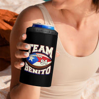 Team Benito Puerto Rico Football Pride 4 in 1 Can Cooler Tumbler Number 94 Vintage Game Day Music Artist Fan