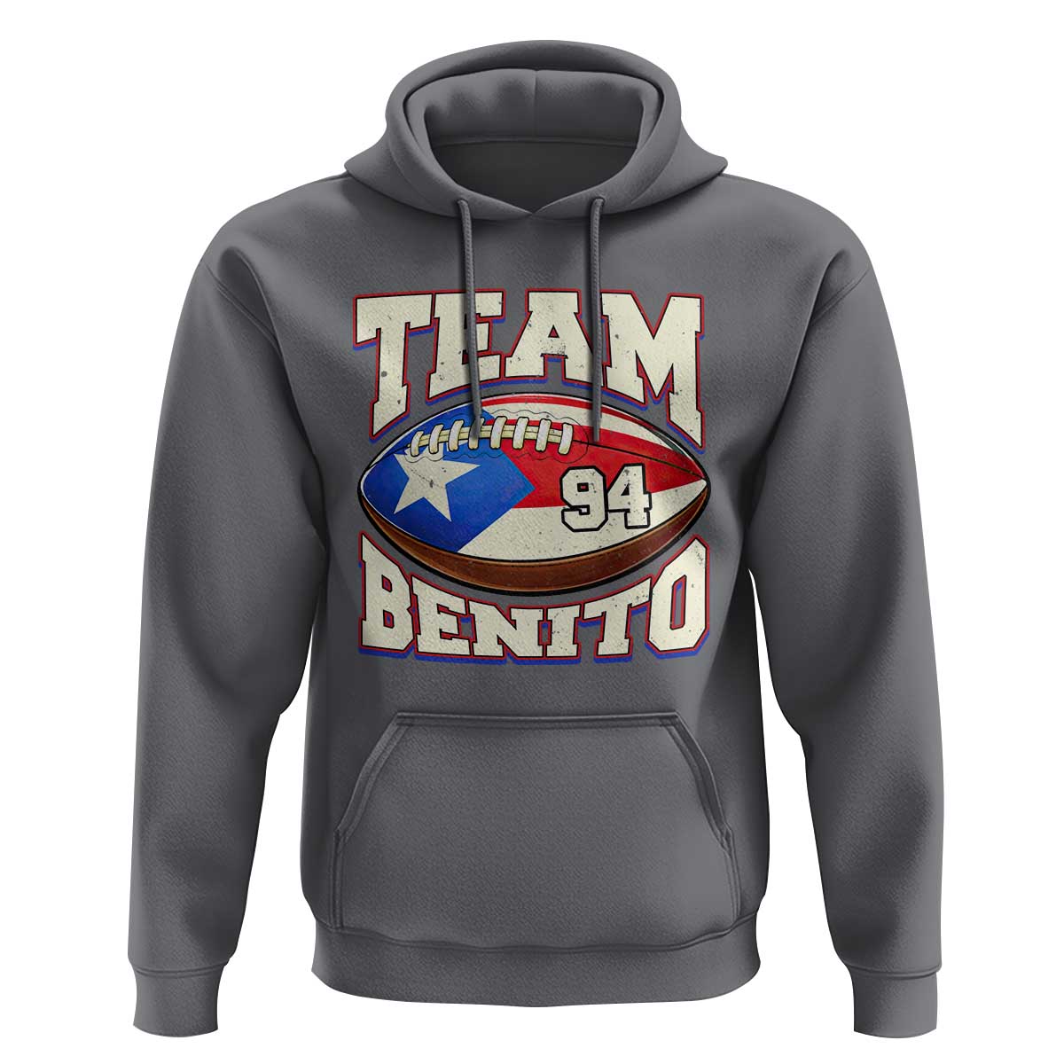 Team Benito Puerto Rico Football Pride Hoodie Number 94 Vintage Game Day Music Artist Fan
