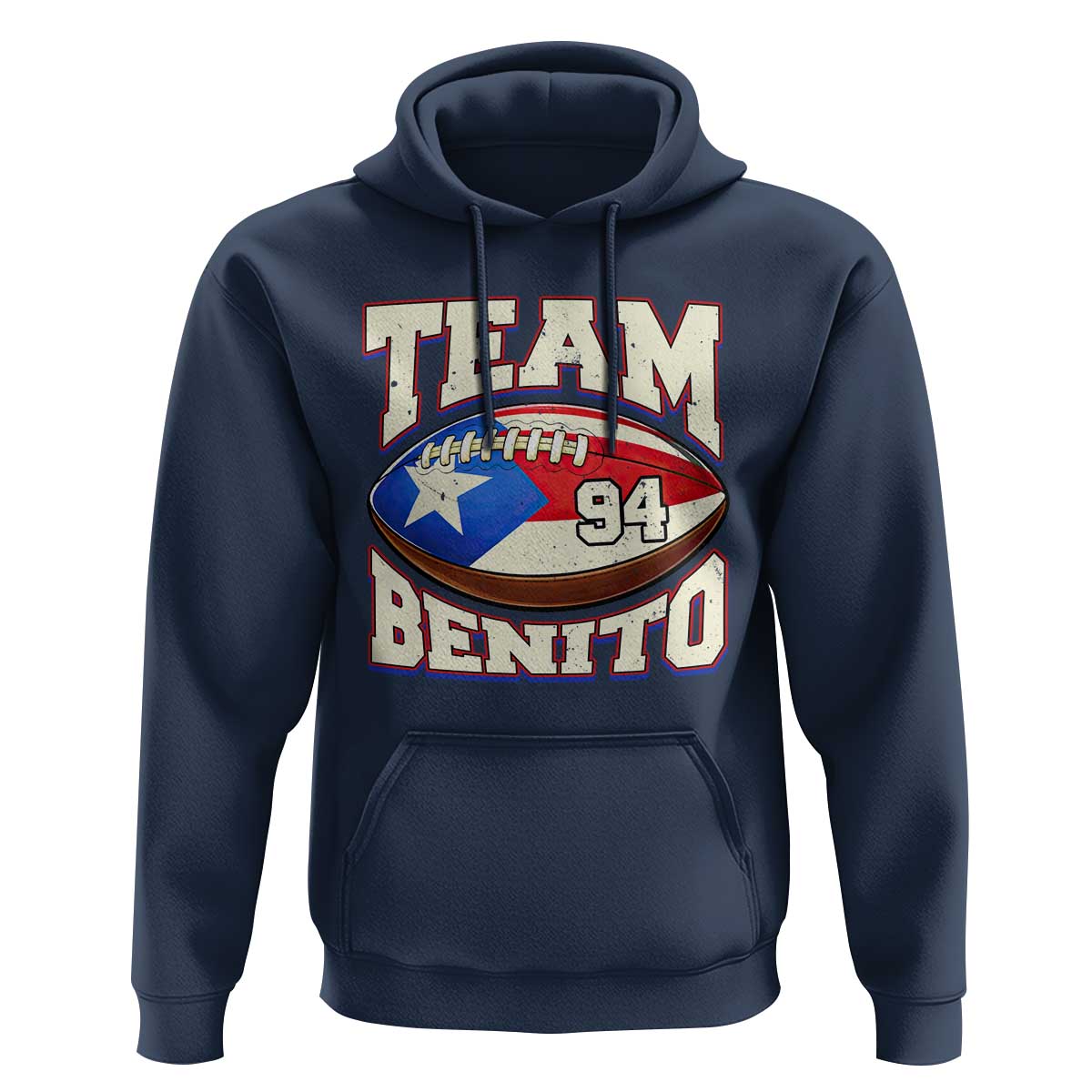 Team Benito Puerto Rico Football Pride Hoodie Number 94 Vintage Game Day Music Artist Fan