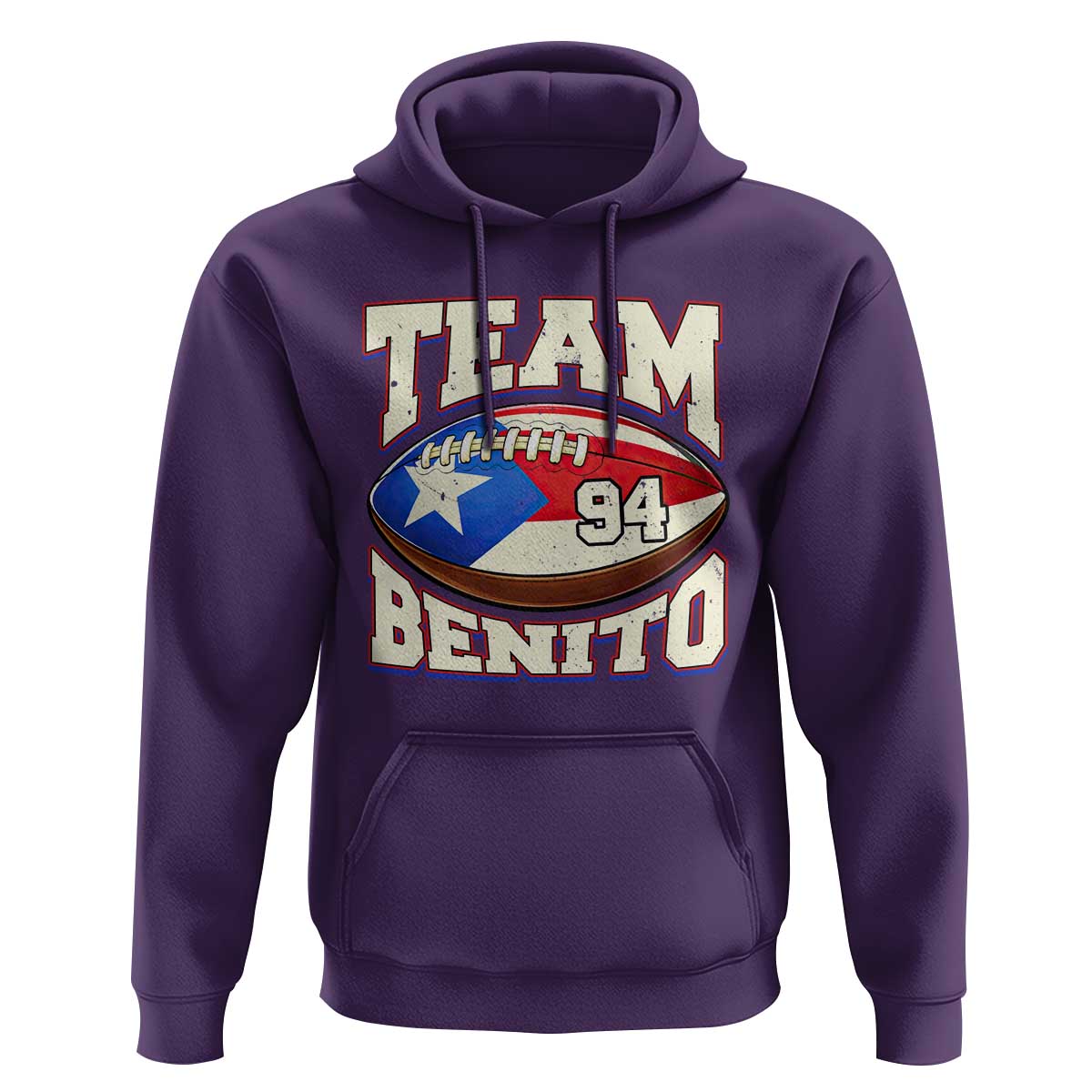 Team Benito Puerto Rico Football Pride Hoodie Number 94 Vintage Game Day Music Artist Fan