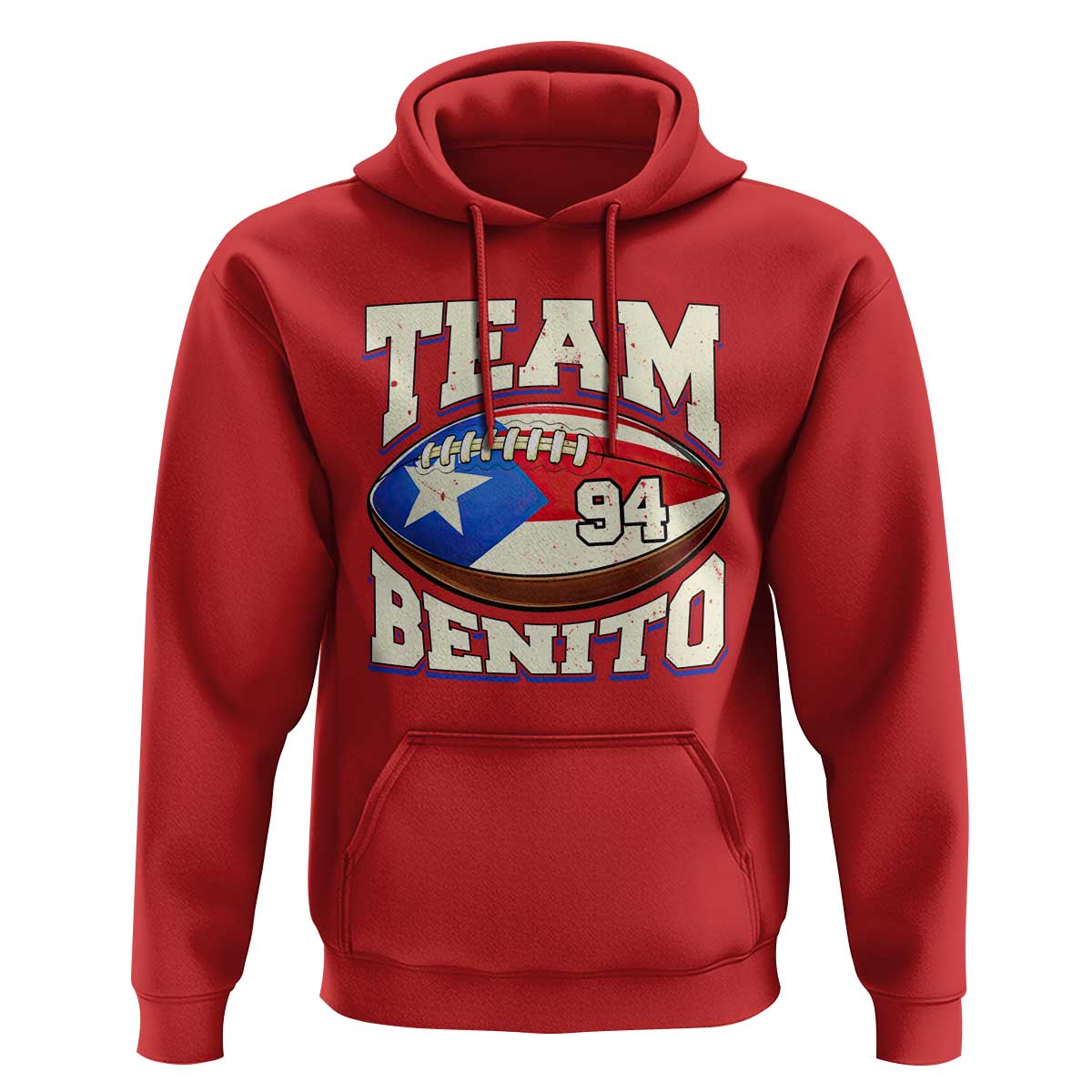 Team Benito Puerto Rico Football Pride Hoodie Number 94 Vintage Game Day Music Artist Fan