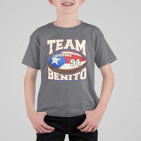 Team Benito Puerto Rico Football Pride T Shirt For Kid Number 94 Vintage Game Day Music Artist Fan