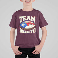 Team Benito Puerto Rico Football Pride T Shirt For Kid Number 94 Vintage Game Day Music Artist Fan