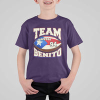 Team Benito Puerto Rico Football Pride T Shirt For Kid Number 94 Vintage Game Day Music Artist Fan