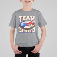 Team Benito Puerto Rico Football Pride T Shirt For Kid Number 94 Vintage Game Day Music Artist Fan
