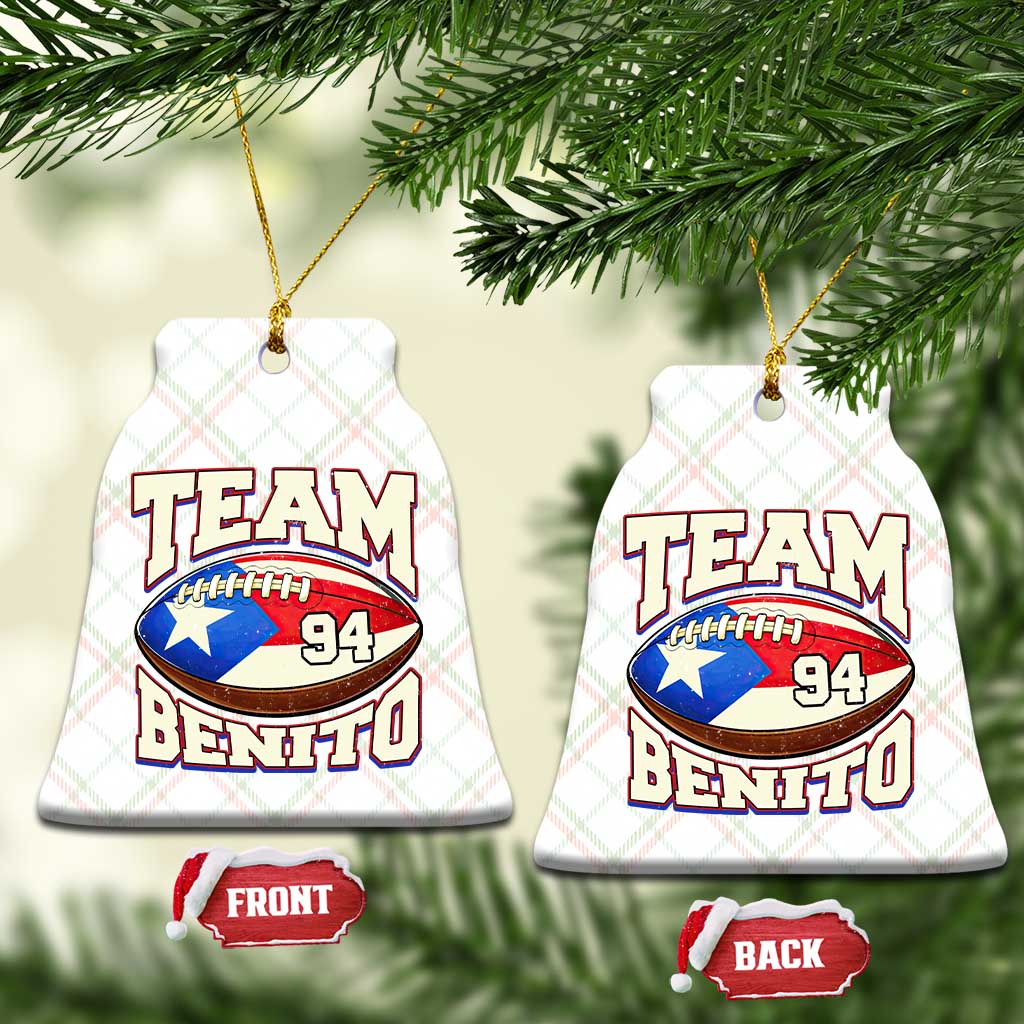 Team Benito Puerto Rico Football Pride Ceramic Ornament Number 94 Vintage Game Day Music Artist Fan