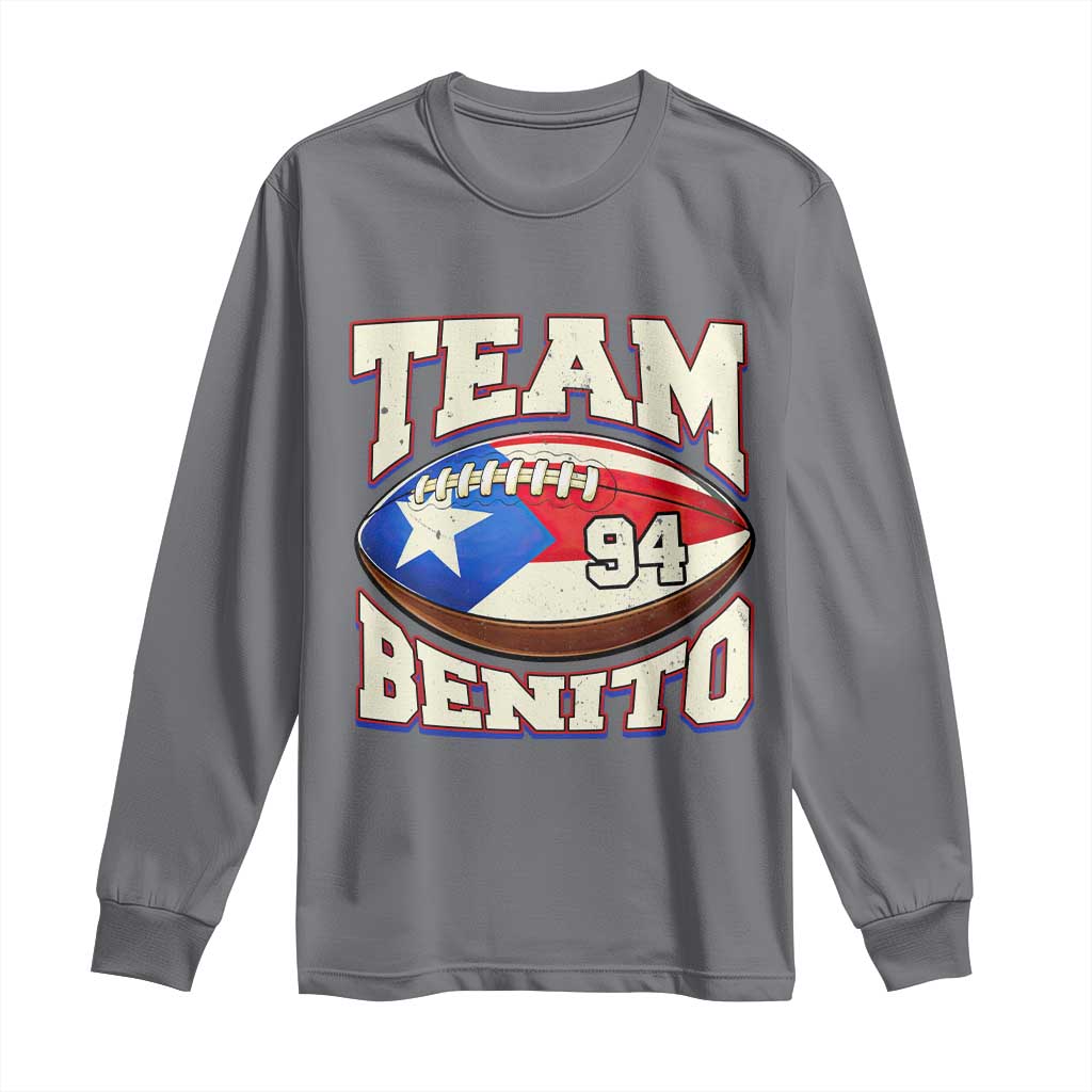Team Benito Puerto Rico Football Pride Long Sleeve Shirt Number 94 Vintage Game Day Music Artist Fan