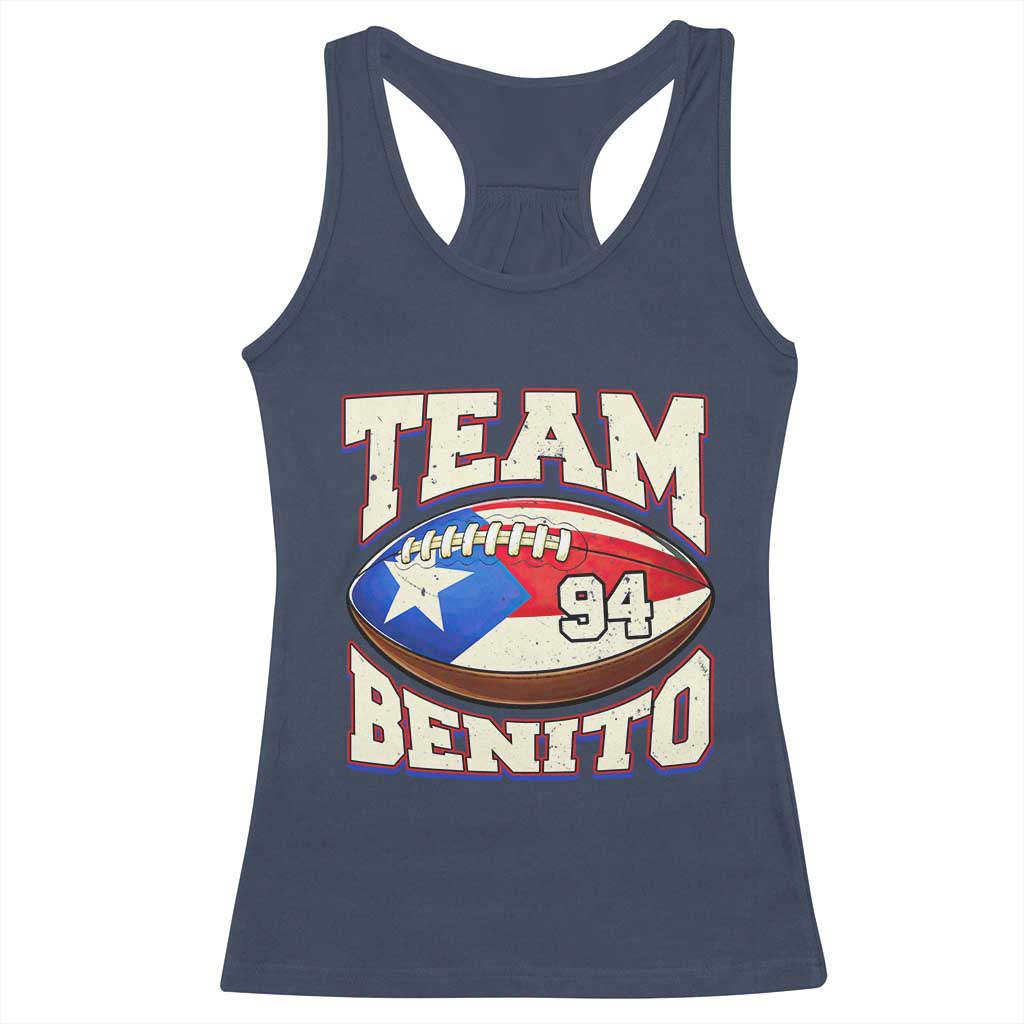 Team Benito Puerto Rico Football Pride Racerback Tank Top Number 94 Vintage Game Day Music Artist Fan