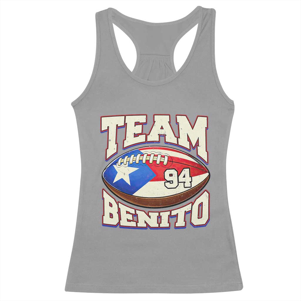 Team Benito Puerto Rico Football Pride Racerback Tank Top Number 94 Vintage Game Day Music Artist Fan