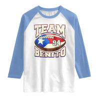 Team Benito Puerto Rico Football Pride Raglan Shirt Number 94 Vintage Game Day Music Artist Fan