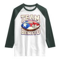 Team Benito Puerto Rico Football Pride Raglan Shirt Number 94 Vintage Game Day Music Artist Fan