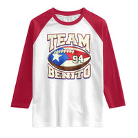 Team Benito Puerto Rico Football Pride Raglan Shirt Number 94 Vintage Game Day Music Artist Fan