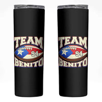 Team Benito Puerto Rico Football Pride Skinny Tumbler Number 94 Vintage Game Day Music Artist Fan